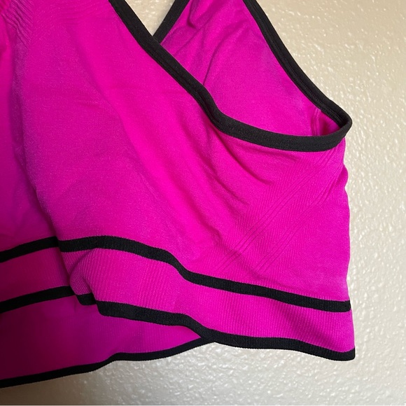AVIA Women’s Active Criss Sports Bra - Plus Size - Pink & Black - Picture 5 of 7